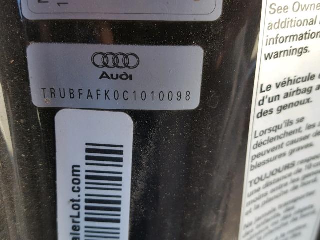 TRUBFAFK0C1010098 - 2012 AUDI TT PREMIUM BLACK photo 10