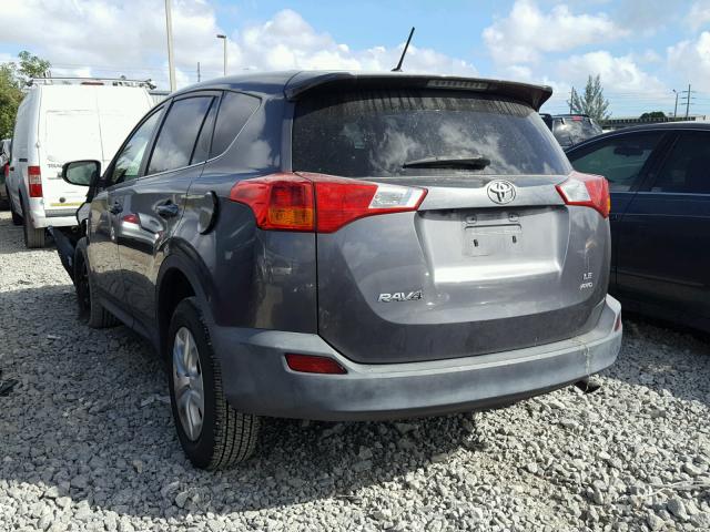 2T3BFREV0DW023442 - 2013 TOYOTA RAV4 LE GRAY photo 3