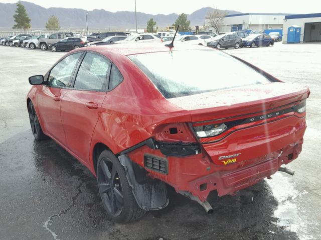 1C3CDFBB7FD117132 - 2015 DODGE DART SXT RED photo 3