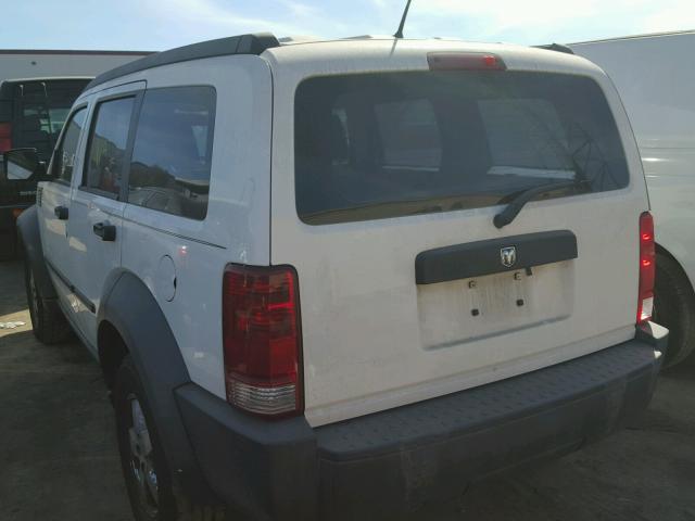 1D8GT28K87W600992 - 2007 DODGE NITRO SXT WHITE photo 3