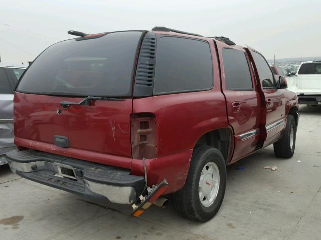 1GKEC13V74R271878 - 2004 GMC YUKON BURGUNDY photo 4