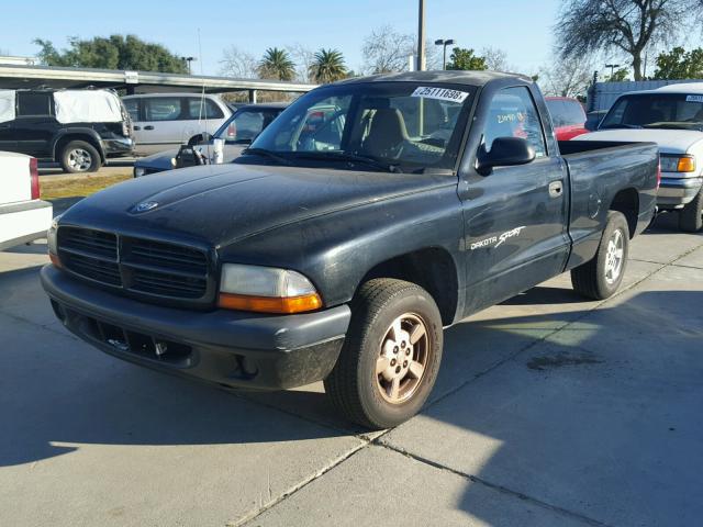 1B7FL26P51S288850 - 2001 DODGE DAKOTA BLACK photo 2