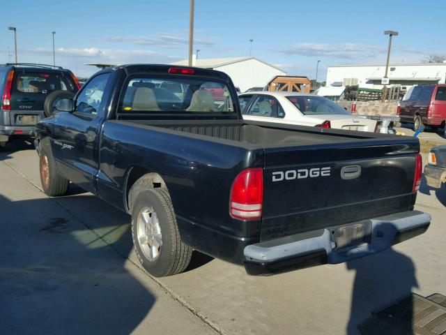 1B7FL26P51S288850 - 2001 DODGE DAKOTA BLACK photo 3