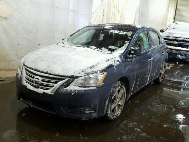 3N1AB7APXEY217980 - 2014 NISSAN SENTRA S BLUE photo 2