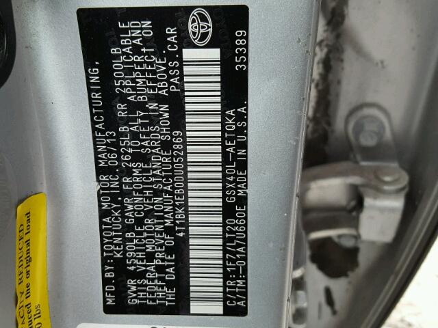 4T1BK1EB0DU052869 - 2013 TOYOTA AVALON BAS GOLD photo 10