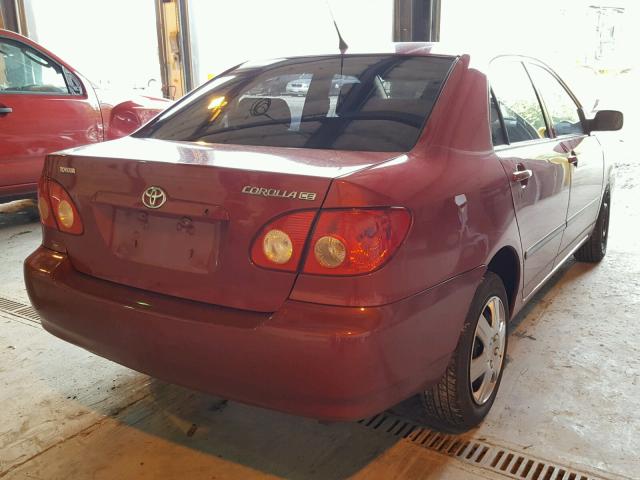 JTDBR32E570102333 - 2007 TOYOTA COROLLA CE RED photo 4