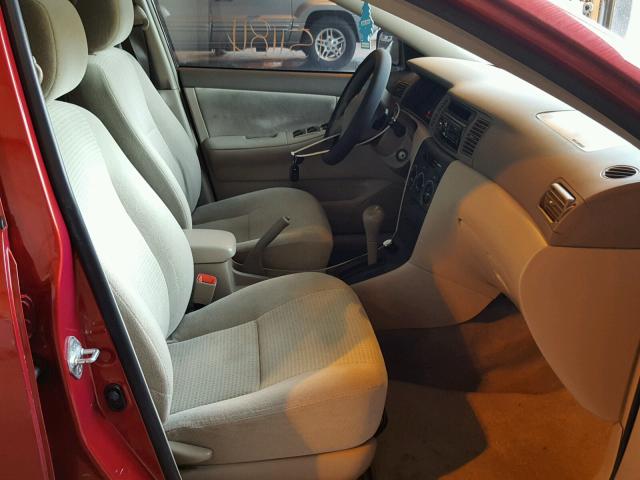 JTDBR32E570102333 - 2007 TOYOTA COROLLA CE RED photo 5