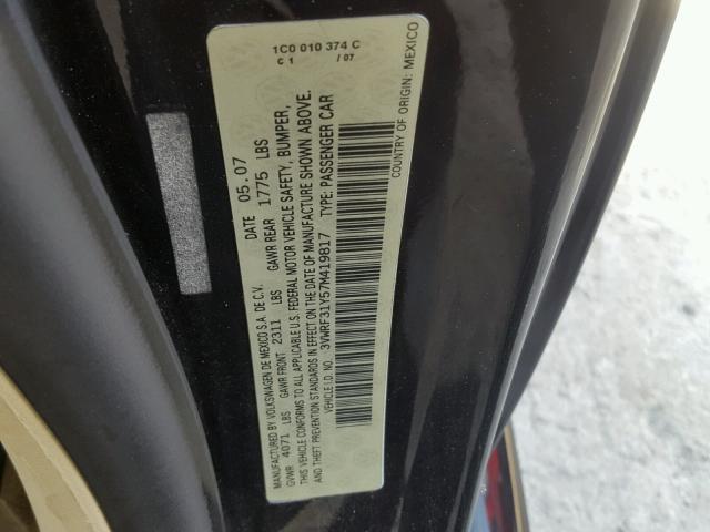 3VWRF31Y57M419817 - 2007 VOLKSWAGEN NEW BEETLE 黑色 照片 10