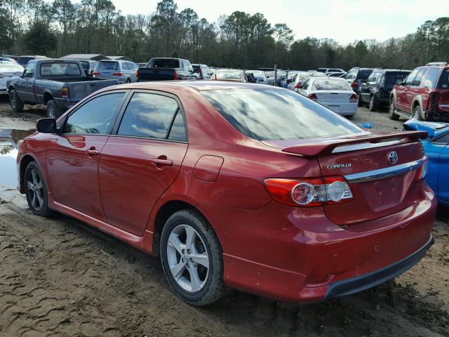 2T1BU4EE3BC726890 - 2011 TOYOTA COROLLA BA RED photo 3