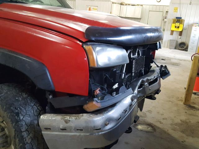 1GCHK23265F840746 - 2005 CHEVROLET SILVERADO RED photo 9