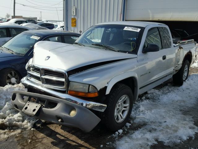 1B7GL22N11S131731 - 2001 DODGE DAKOTA SILVER photo 2