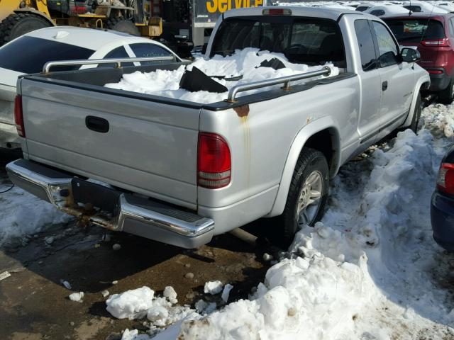 1B7GL22N11S131731 - 2001 DODGE DAKOTA SILVER photo 4