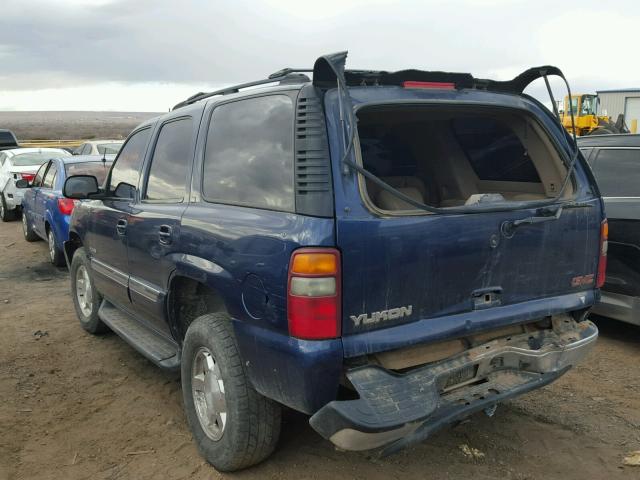 1GKEK13Z92J311217 - 2002 GMC YUKON BLUE photo 3