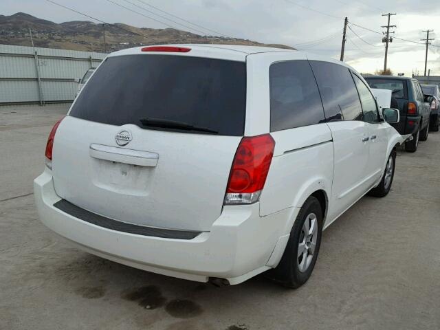 5N1BV28U28N101886 - 2008 NISSAN QUEST S WHITE photo 4