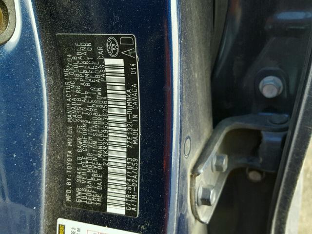 2T1KR32E95C363564 - 2005 TOYOTA COROLLA MA BLUE photo 10