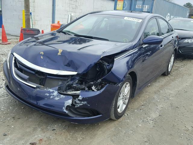 5NPEB4AC9EH887852 - 2014 HYUNDAI SONATA GLS BLUE photo 2