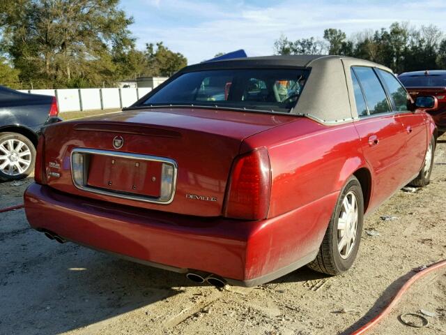 1G6KD54Y74U130160 - 2004 CADILLAC DEVILLE RED photo 4