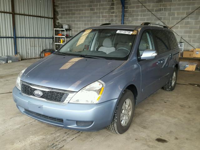 KNDMG4C77C6503765 - 2012 KIA SEDONA LX BLUE photo 2