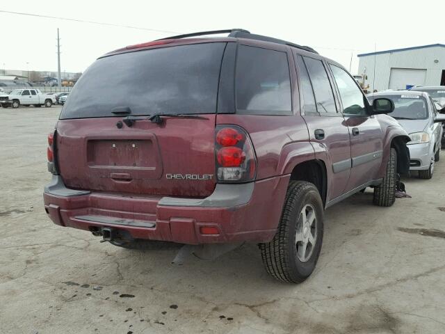 1GNDS13S442448161 - 2004 CHEVROLET TRAILBLAZE MAROON photo 4