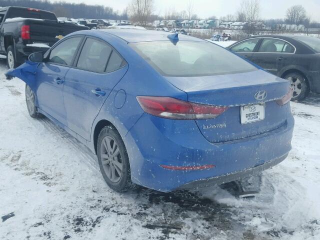 KMHD84LF4JU571904 - 2018 HYUNDAI ELANTRA SE BLUE photo 3