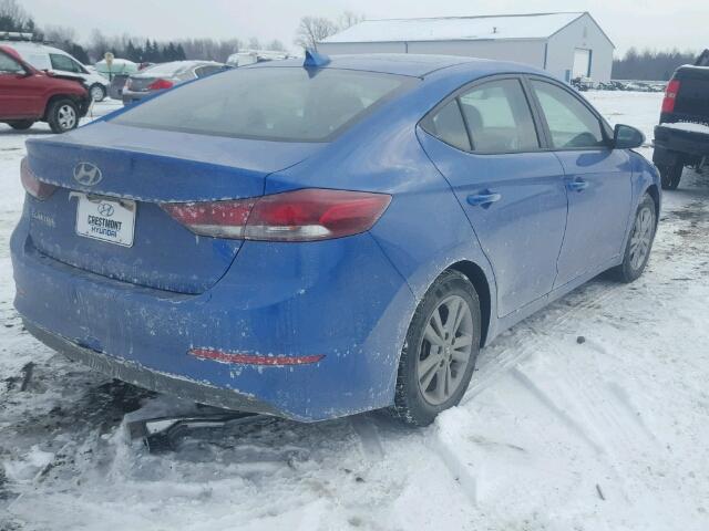 KMHD84LF4JU571904 - 2018 HYUNDAI ELANTRA SE BLUE photo 4