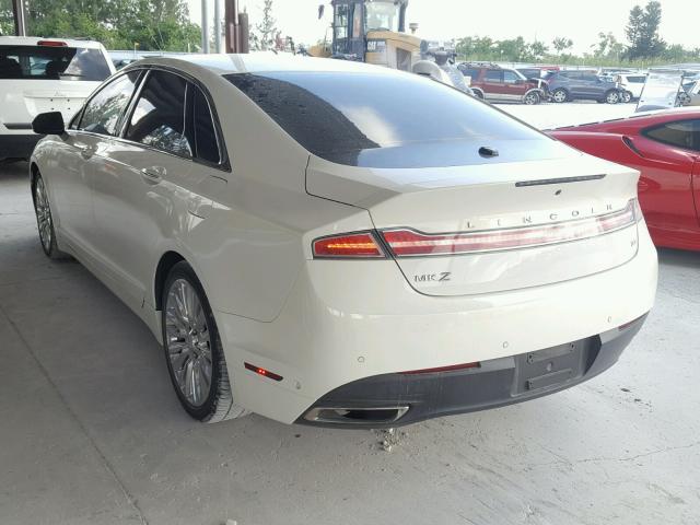 3LN6L2GK2DR801485 - 2013 LINCOLN MKZ WHITE photo 3