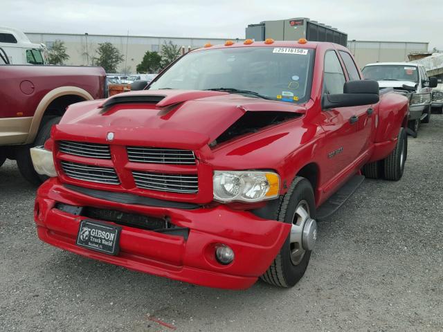 3D7MR48C65G706797 - 2005 DODGE RAM 3500 S RED photo 2