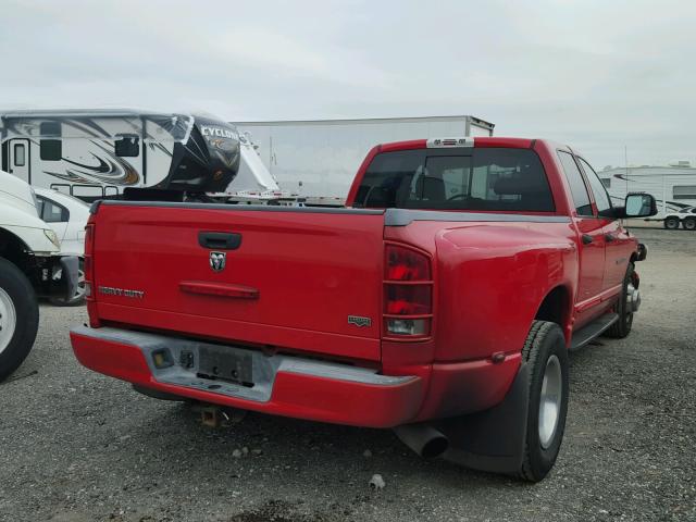 3D7MR48C65G706797 - 2005 DODGE RAM 3500 S RED photo 4