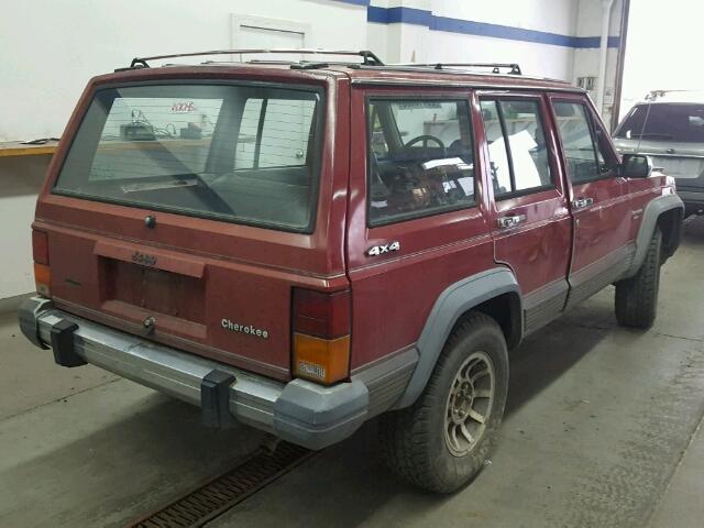 1J4FJ58L9KL534306 - 1989 JEEP CHEROKEE L RED photo 4