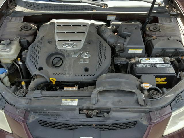 5NPEU46F46H016484 - 2006 HYUNDAI SONATA GLS MAROON photo 7