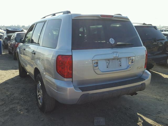 2HKYF18645H568584 - 2005 HONDA PILOT EXL SILVER photo 3