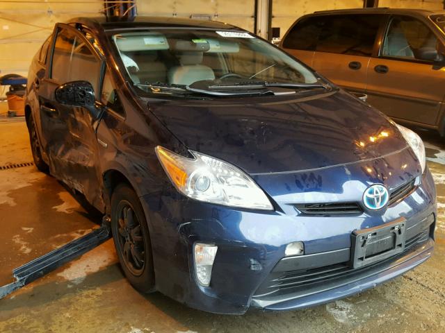 JTDKN3DU6E1756412 - 2014 TOYOTA PRIUS BLUE photo 1