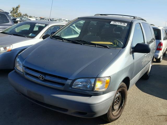 4T3ZF13CXXU135686 - 1999 TOYOTA SIENNA LE TEAL photo 2