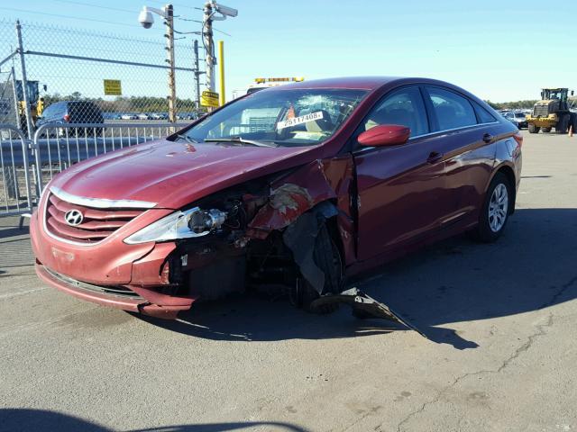 5NPEB4AC5CH463212 - 2012 HYUNDAI SONATA GLS RED photo 2