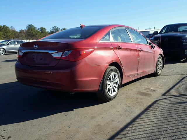 5NPEB4AC5CH463212 - 2012 HYUNDAI SONATA GLS RED photo 4