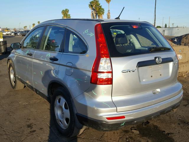 5J6RE4H38AL007075 - 2010 HONDA CR-V LX SILVER photo 3