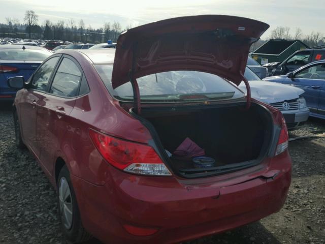 KMHCT4AEXCU200530 - 2012 HYUNDAI ACCENT GLS RED photo 3