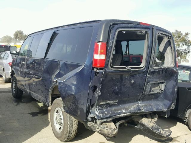 1GAGG25K291162681 - 2009 CHEVROLET EXPRESS G2 BLUE photo 3