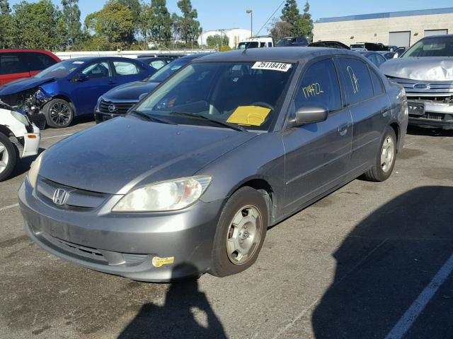 JHMES966X5S009346 - 2005 HONDA CIVIC HYBR GRAY photo 2