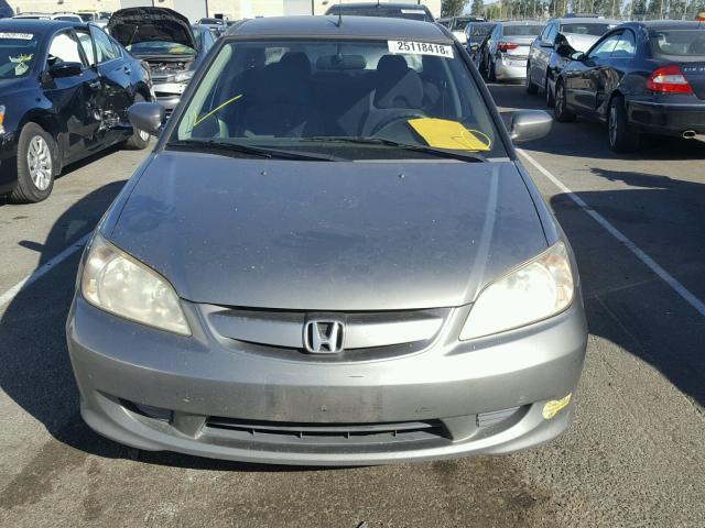 JHMES966X5S009346 - 2005 HONDA CIVIC HYBR GRAY photo 9