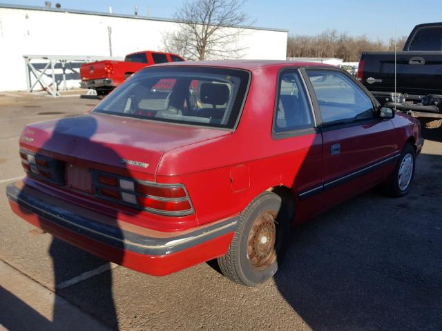 1B3XP44D5LN153027 - 1990 DODGE SHADOW RED photo 4