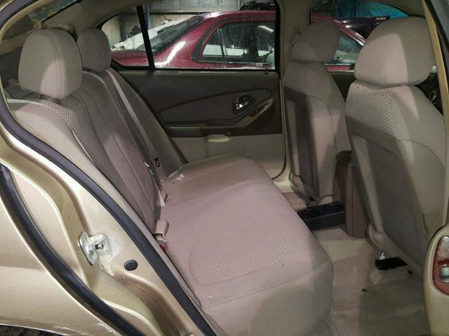 1G1ZS51F06F276811 - 2006 CHEVROLET MALIBU LS ოქროსფერი ფოტო 6