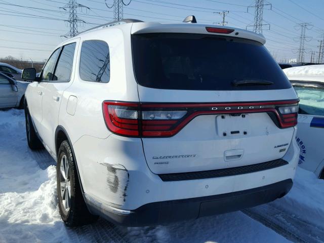 1C4RDJDG8FC826787 - 2015 DODGE DURANGO LI WHITE photo 3