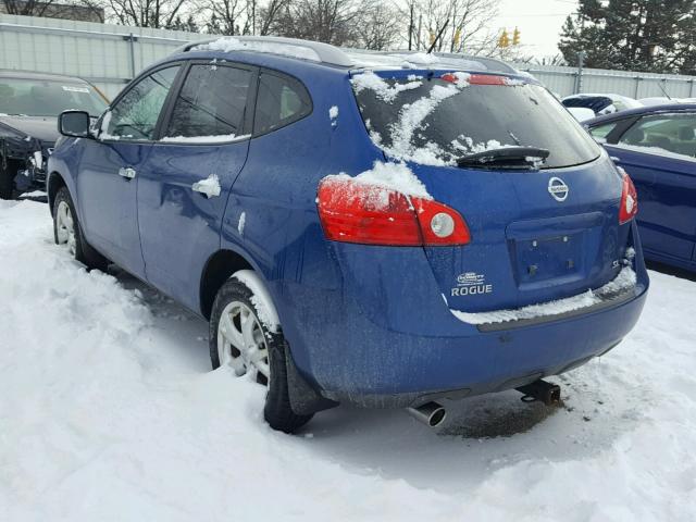 JN8AS5MT9AW010142 - 2010 NISSAN ROGUE S BLUE photo 3