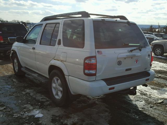 JN8DR09Y62W702862 - 2002 NISSAN PATHFINDER WHITE photo 3