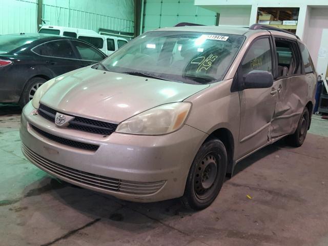 5TDZA23C14S212625 - 2004 TOYOTA SIENNA CE TAN photo 2