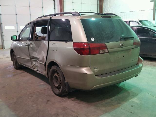 5TDZA23C14S212625 - 2004 TOYOTA SIENNA CE TAN photo 3