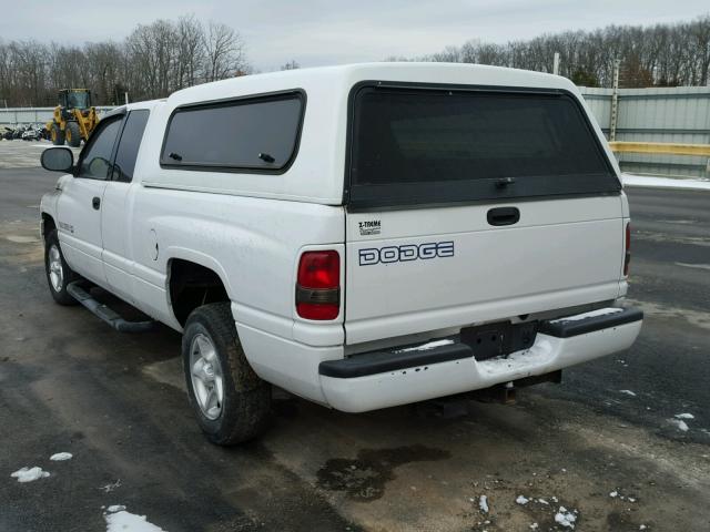 3B7HC13ZX1M278414 - 2001 DODGE RAM 1500 WHITE photo 3