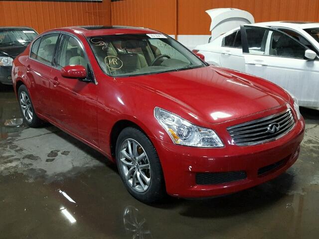 JNKBV61F88M250749 - 2008 INFINITI G35 RED photo 1