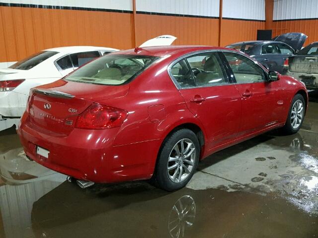 JNKBV61F88M250749 - 2008 INFINITI G35 RED photo 4